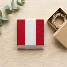 Peru Flag Pride ceramic coasters set of 4, gift set