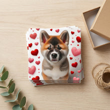 Akita ceramic coasters set of 4, gift set