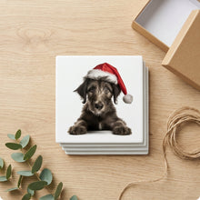 Scottish Deerhound Puppy ceramic coasters set of 4, gift set