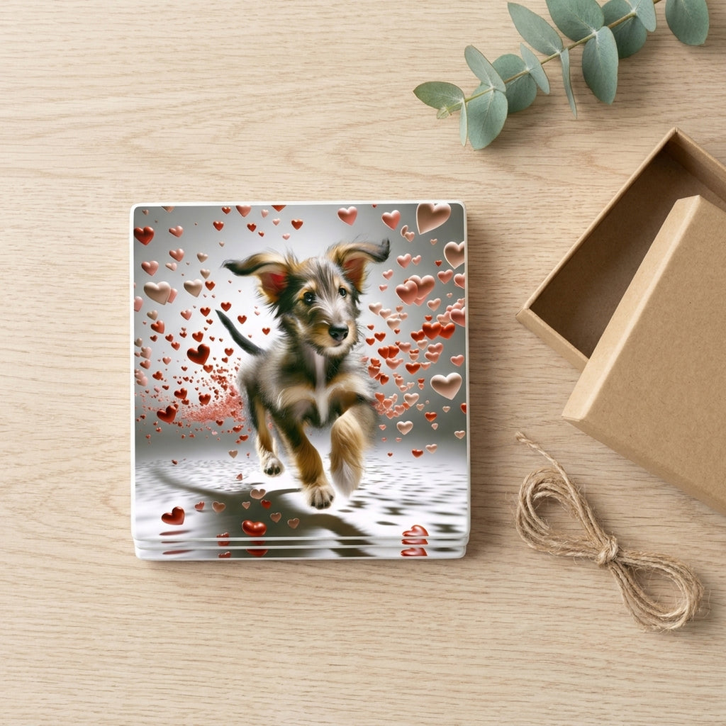 Dachshund ceramic coasters set of 4, gift set