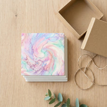 Pastel Tie-Dye ceramic coasters set of 4, gift set