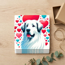 Great Pyrenees ceramic coasters set of 4, gift set