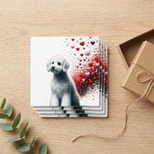 Poodle ceramic coasters set of 4, gift set