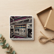 Boombox ceramic coasters set of 4, gift set