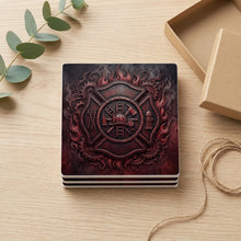 Firefighter Maltese ceramic coasters set of 4, gift set