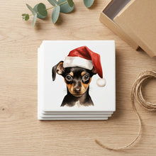 Miniature Pinscher Puppy Drawing ceramic coasters set of 4, gift set