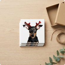 Doberman Pinscher Puppy ceramic coasters set of 4, gift set