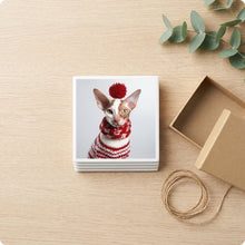 Cornish Rex Cat ceramic coasters set of 4, gift set