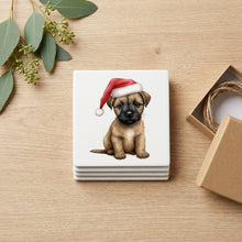 Border Terrier Puppy Drawing ceramic coasters set of 4, gift set