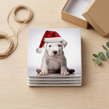 Dogo Argentino Puppy ceramic coasters set of 4, gift set