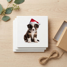 Collie Puppy ceramic coasters set of 4, gift set