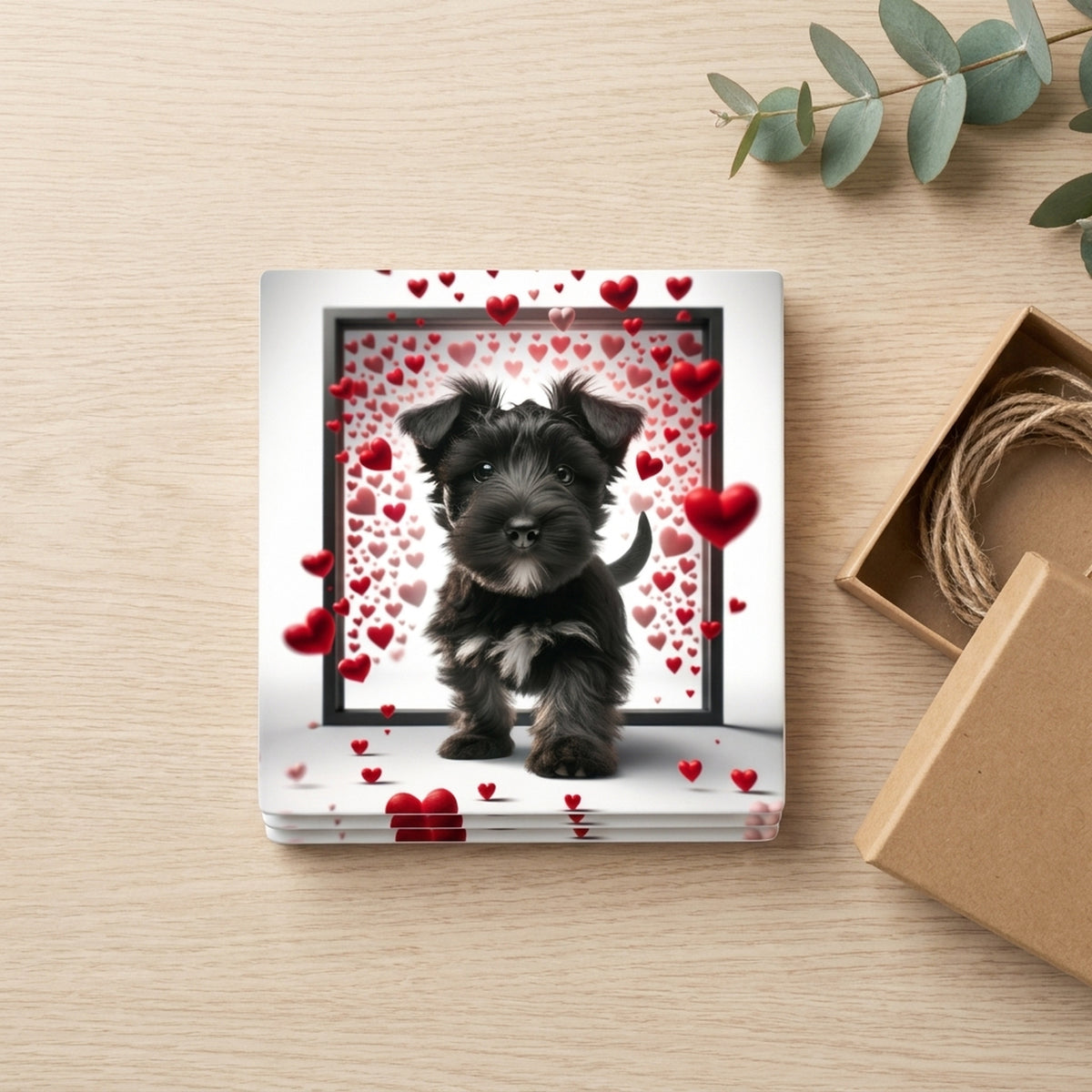 Scottish Terrier ceramic coasters set of 4, gift set