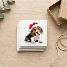 Beagle Puppy ceramic coasters set of 4, gift set
