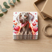 Weimaraner ceramic coasters set of 4, gift set