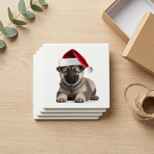 Norwegian Elkhound Puppy ceramic coasters set of 4, gift set