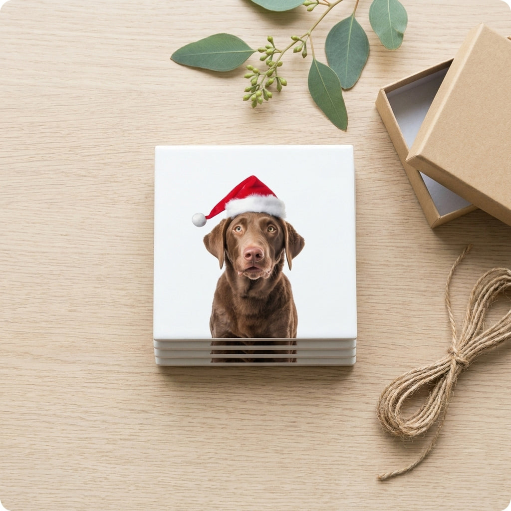 Chesapeake Bay Retriever ceramic coasters set of 4, gift set