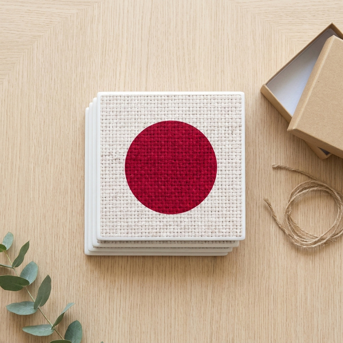 Japan Flag Pride ceramic coasters set of 4, gift set