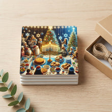 Chrismukkah Holiday Celebration ceramic coasters set of 4, gift set