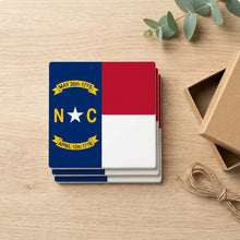 North Carolina State Flag ceramic coasters set of 4, gift set