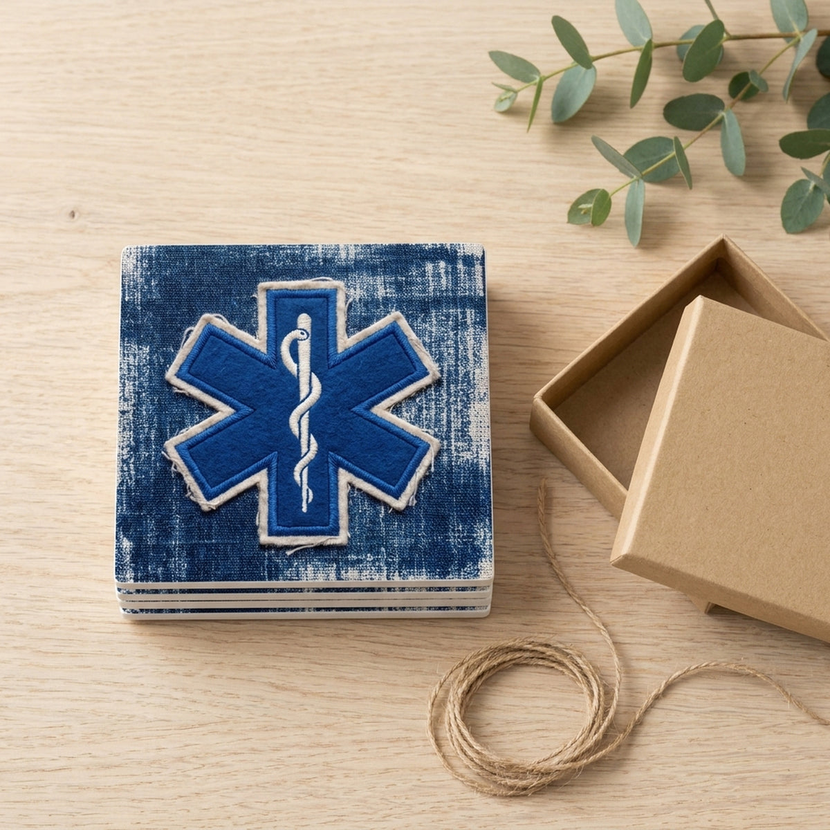 EMS Star Of Life ceramic coasters set of 4, gift set