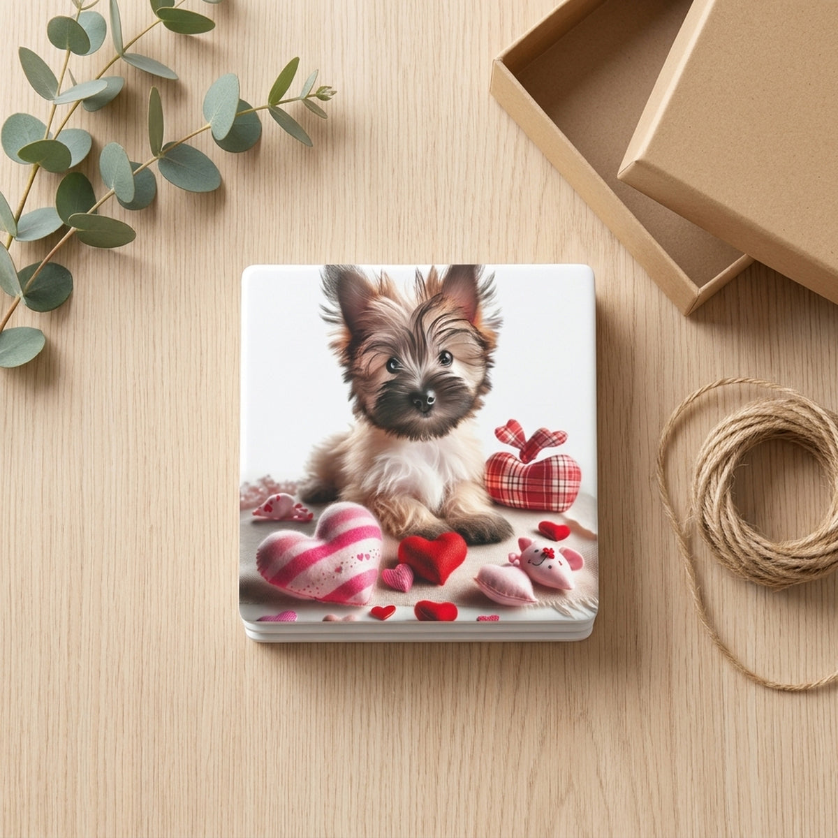 Cairn Terrier ceramic coasters set of 4, gift set