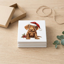 Wirehaired Vizsla Puppy Drawing ceramic coasters set of 4, gift set