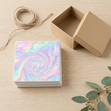Holographic Iridescent ceramic coasters set of 4, gift set