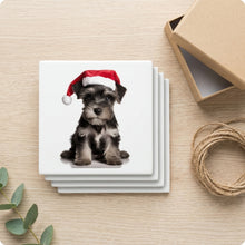 Miniature Schnauzer Puppy ceramic coasters set of 4, gift set