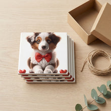 Australian Shepherd ceramic coasters set of 4, gift set