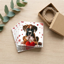 Boxer ceramic coasters set of 4, gift set
