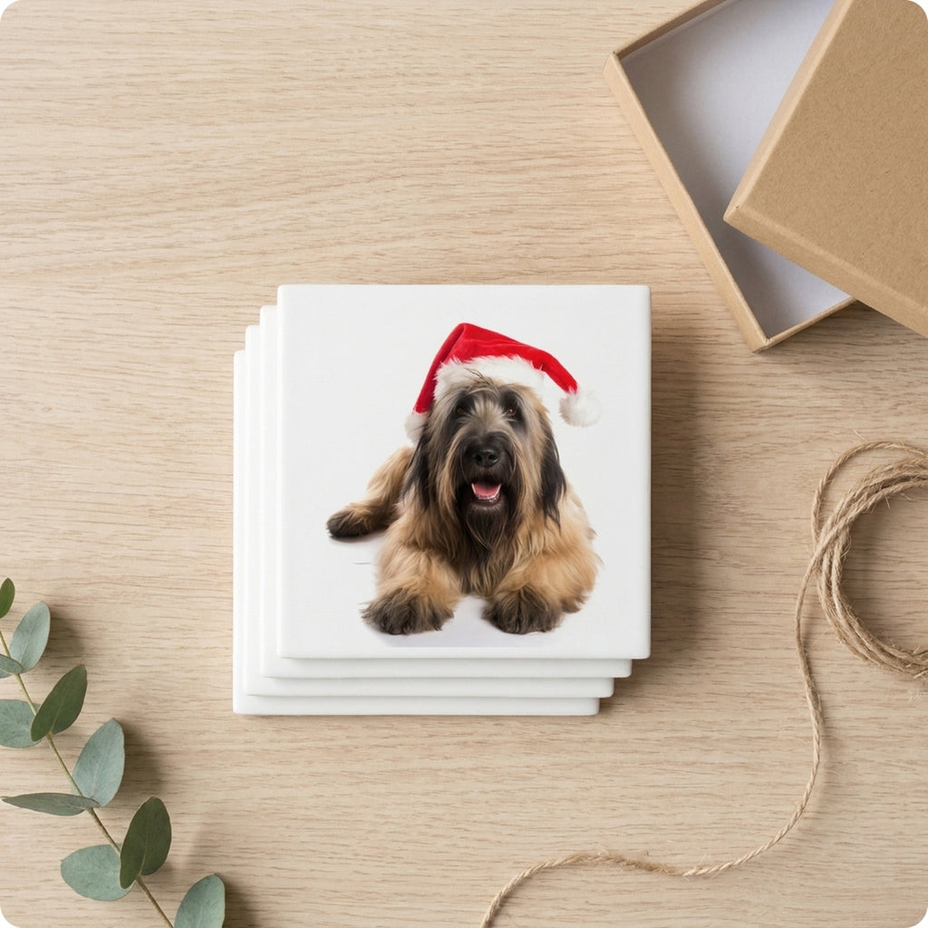 Briard ceramic coasters set of 4, gift set