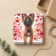 Belgian Malinois ceramic coasters set of 4, gift set