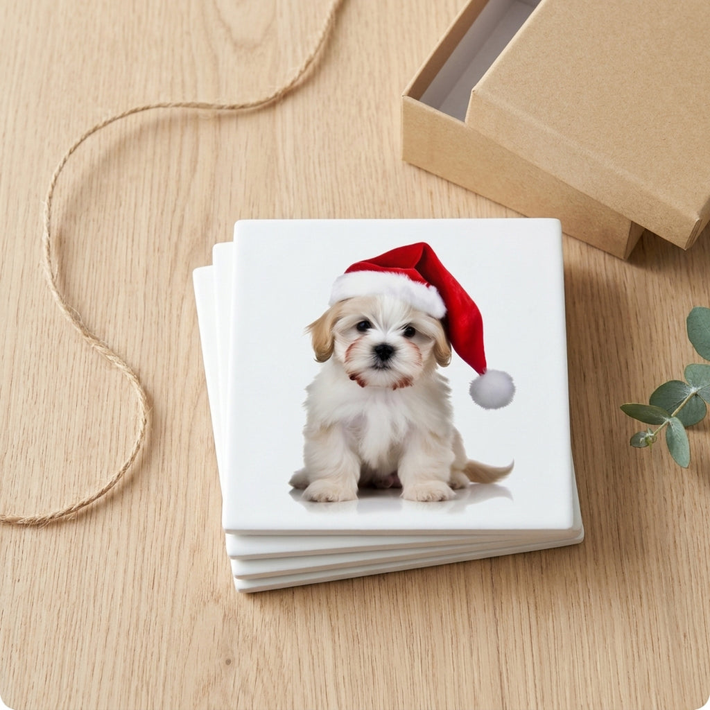 Pumik Puppy ceramic coasters set of 4, gift set