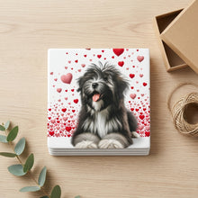 Tibetan Terrier ceramic coasters set of 4, gift set
