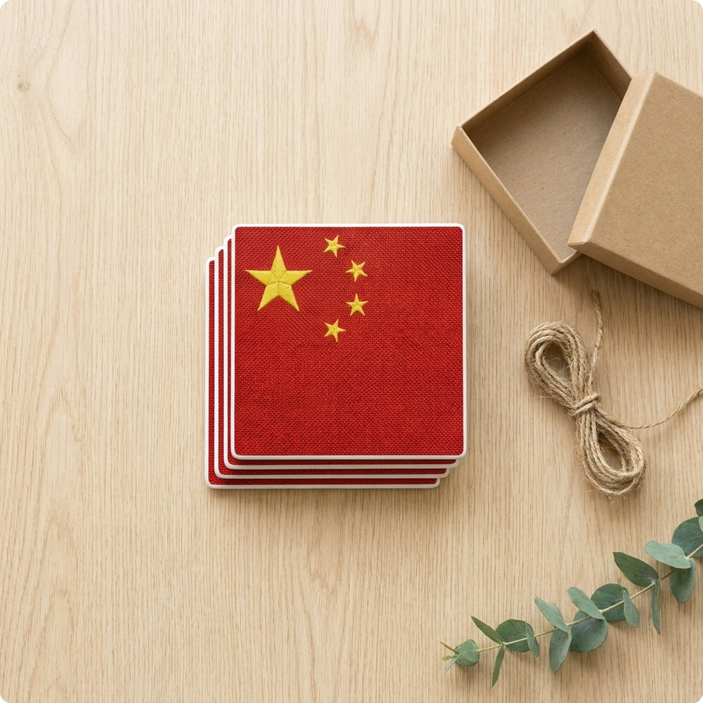 China Flag Pride ceramic coasters set of 4, gift set