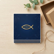 Ichthys Fish ceramic coasters set of 4, gift set
