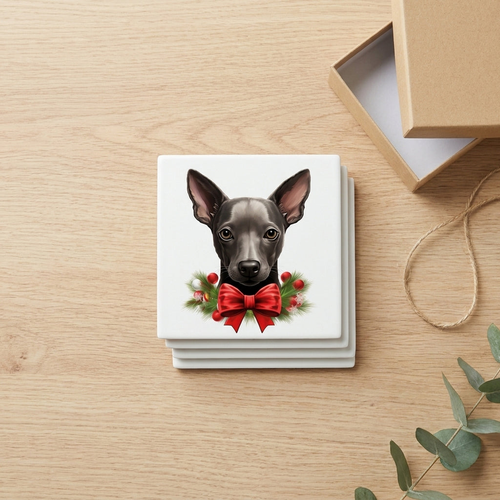Xoloitzcuintli Puppy Drawing ceramic coasters set of 4, gift set
