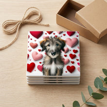 Irish Wolfhound ceramic coasters set of 4, gift set