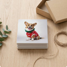 Cardigan Welsh Corgi ceramic coasters set of 4, gift set