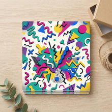 90s Memphis Shapes ceramic coasters set of 4, gift set