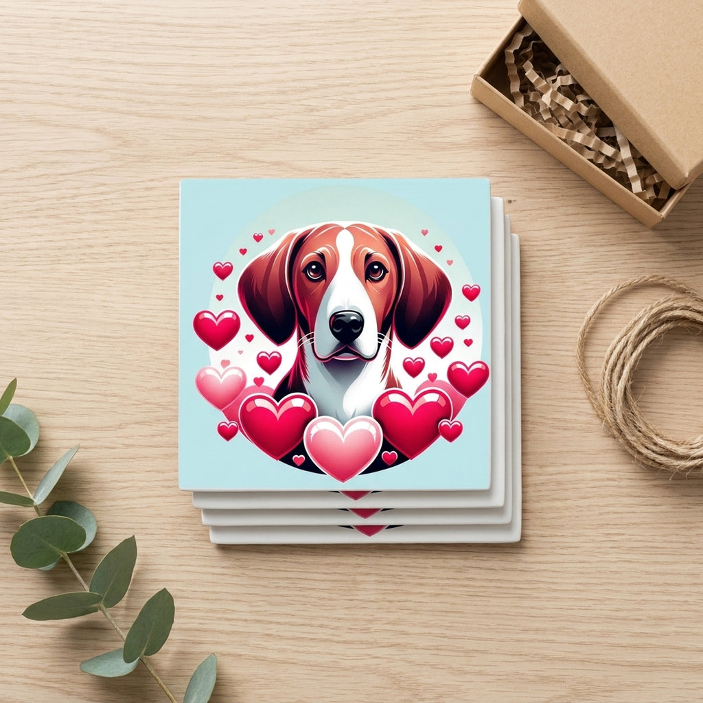 Beagle ceramic coasters set of 4, gift set