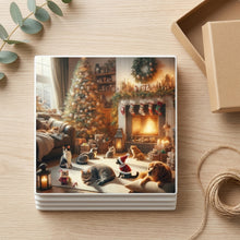 Cozy Fireside Pets ceramic coasters set of 4, gift set