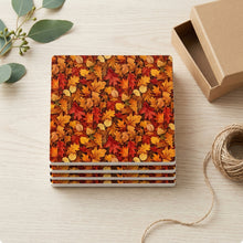 Autumn Leaves ceramic coasters set of 4, gift set