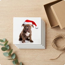 Staffordshire Bull Terrier ceramic coasters set of 4, gift set