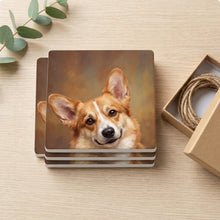 Corgi Portrait ceramic coasters set of 4, gift set