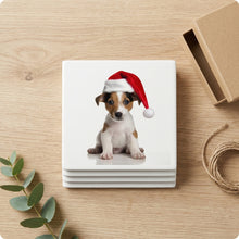 Smooth Fox Terrier Puppy ceramic coasters set of 4, gift set