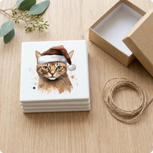 Havana Brown Cat ceramic coasters set of 4, gift set