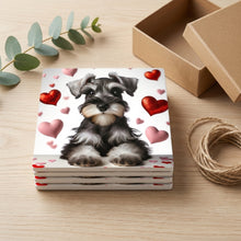 Miniature Schnauzer ceramic coasters set of 4, gift set