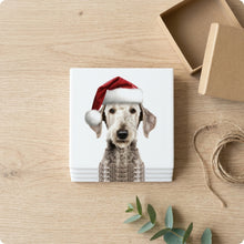 Bedlington Terrier ceramic coasters set of 4, gift set