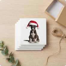Whippet Puppy ceramic coasters set of 4, gift set